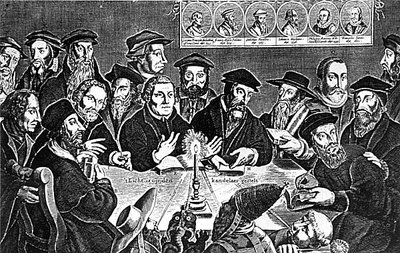 Encuentro de Martin Luther (1483-1546) y el Papa León X (1475-1521) de Dutch School